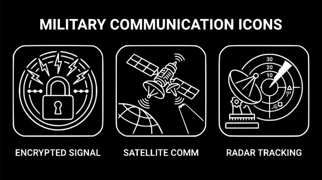 military communication icons.