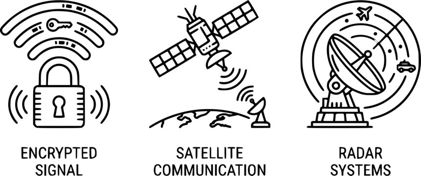 military communication icons.