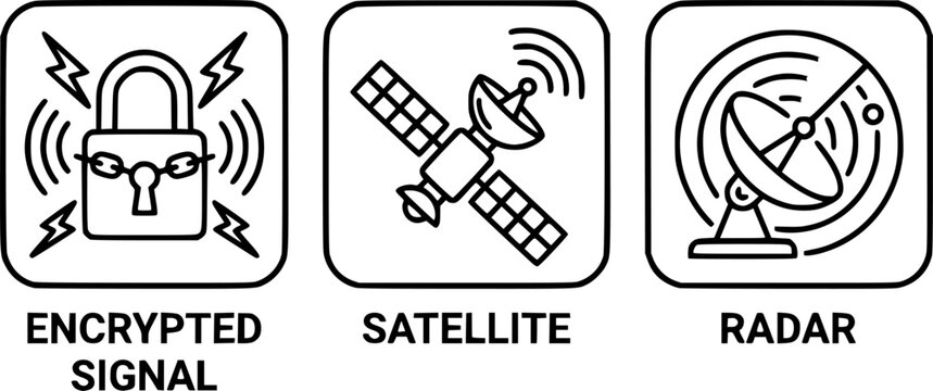 military communication icons.