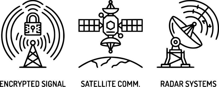 military communication icons.