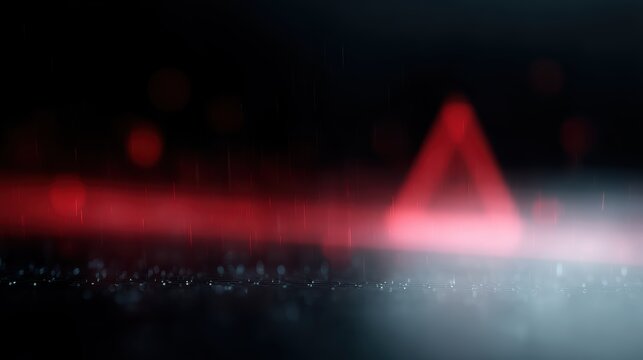 System compromised concept with abstract warning lights and disrupted data flow, cyber attack theme
