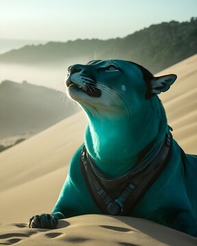 A saola Asian unicorn genetic hybrid experiment  in a dune desert