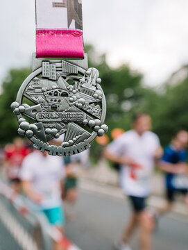 Luxembourg City, Luxembourg  31 May 2025: Medal of ING Night Marathon Luxembourg