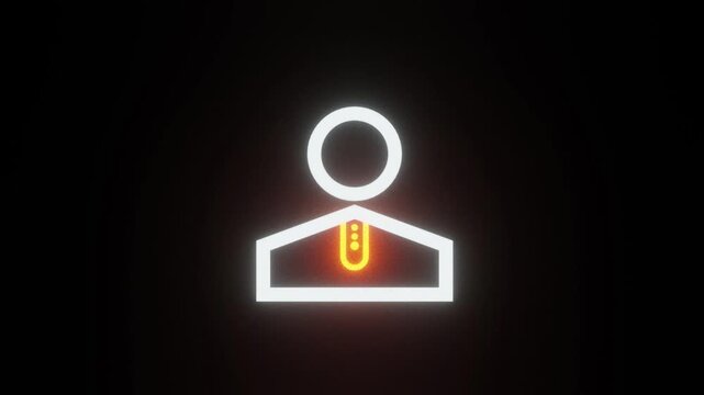 Neon User Profile Icon Glowing Account Avatar Background