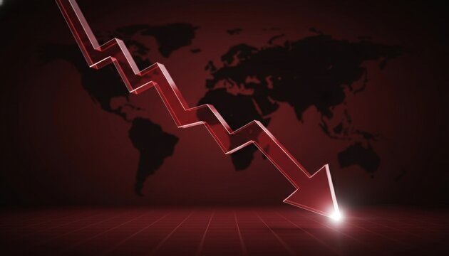 Global financial crisis and stock market crash concept