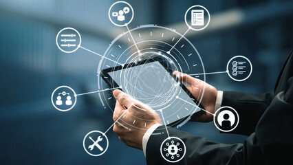 Fototapeta premium Personalization icons showing customization, user profile and experience design for personal service, customer journey and adaptive digital interaction. Gist