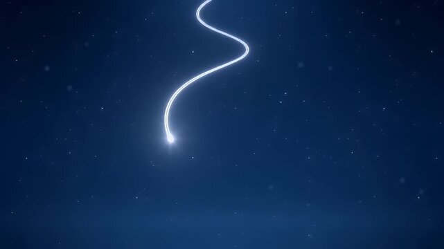 Lightning Bolt Flashing in Dark Night Sky.