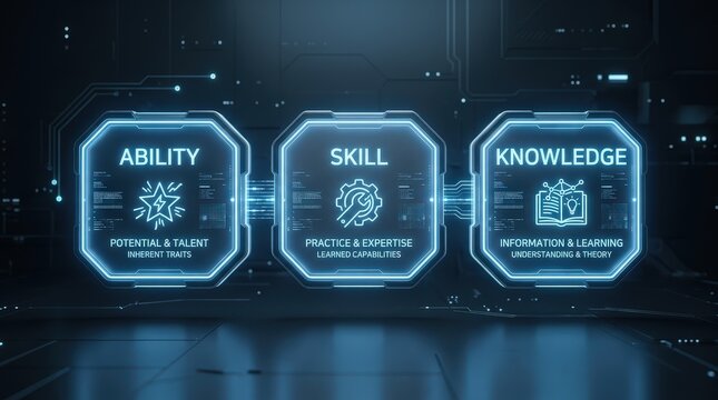 Advanced holographic interface with measurable statistics for enterprise training and capability analysis