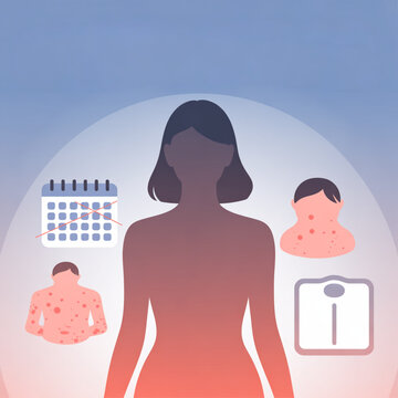 Woman with Acne Skin Problems.