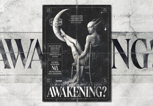 Brutalist Gothic Surreal Art Poster Template Set