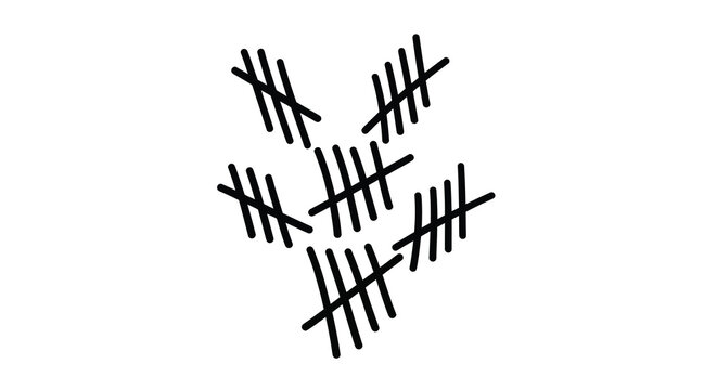 Tally marks collection black silhouette high quality professional