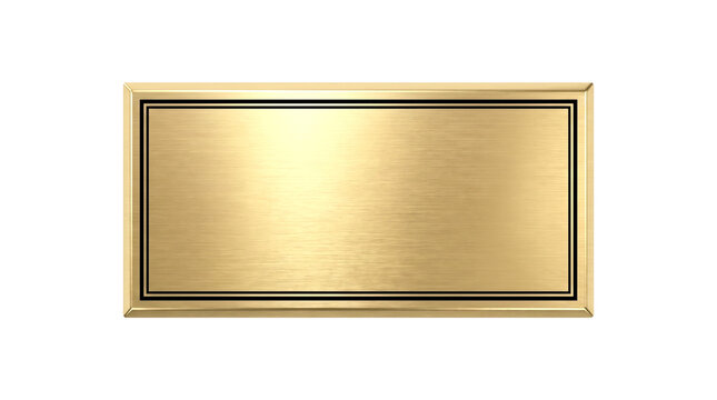 Gold Plaque Isolated On Blank Background For Award Certificate Concepts, Gold Name Plate png