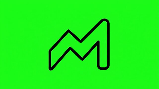 A stylized black letter 'M' icon on a bright green background.