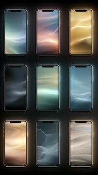 carousel of phone screens showing different wallpaper styles