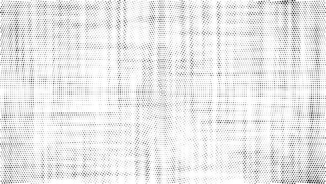 Radial halftone dot burst pattern with concentric circular waves, abstract monochrome particle texture, dynamic optical background for modern posters, banners, and digital design