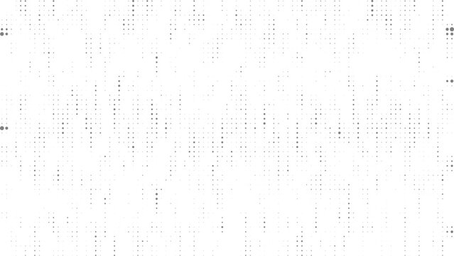 Sparse vertical halftone dot grid with minimal particle distribution, abstract monochrome background for clean modern design and technology visuals
