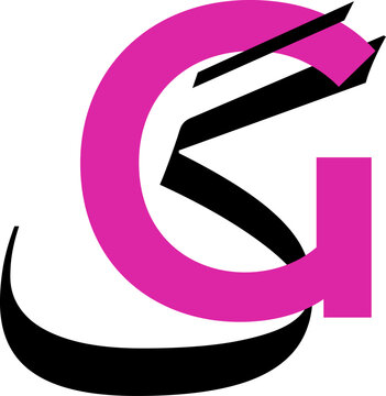 Arabic Calligraphy Letter G Monogram Logo Design