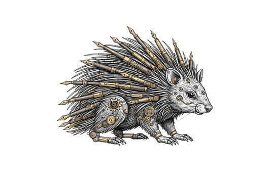 hedgehog on white background