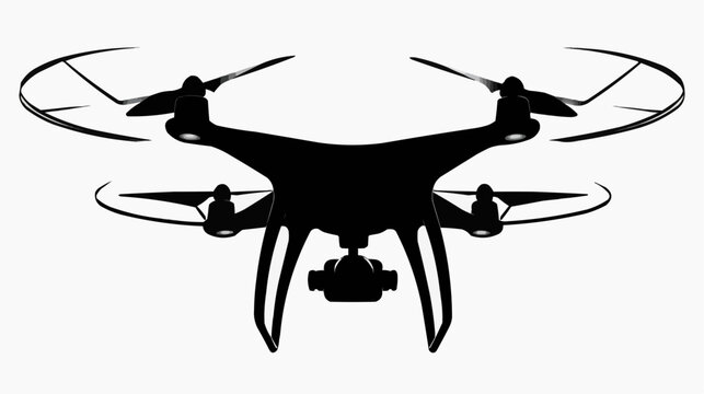 Silhouette of a quadcopter drone
