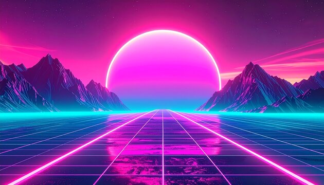 Retro Y2K Neon Electric Pink Cyan Gradient Pop Art Aesthetic Background