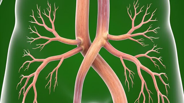 Photorealistic 3D Render of the Human Lumbosacral Plexus Anatomy with Detailed Nerve Structure on a Green Background