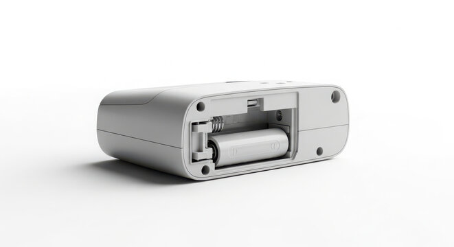 Macro View of an Open Battery Slot on a Portable Plastic Device Showing Metal Contact Springs