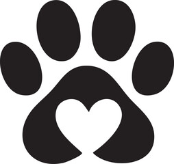 Dog paw print clip art design on plain white transparent isolated background for card, shirt, hoodie, sweatshirt, apparel, card, tag, mug, icon, poster or badge © AllYearRoundDesigns