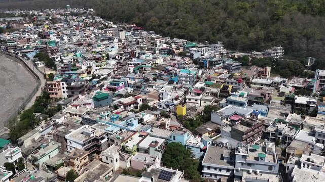 aerial view of densely populated houses in dehradun