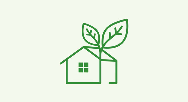 Green house with leaves growing out of it in the city