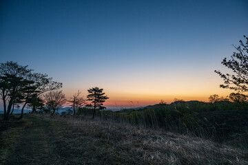 Fototapeta premium 日本の兵庫県の上山高原のとても美しい春の風景
