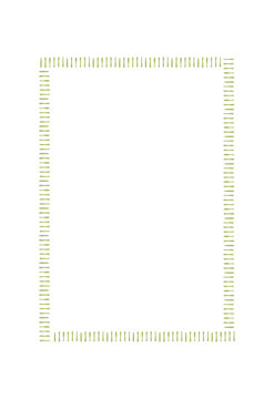 Minimal green hand drawn wedding frame on white card. Simple line border as soft rectangle outline. Romantic invite background for wedding card, social media post and vertical stories template.
