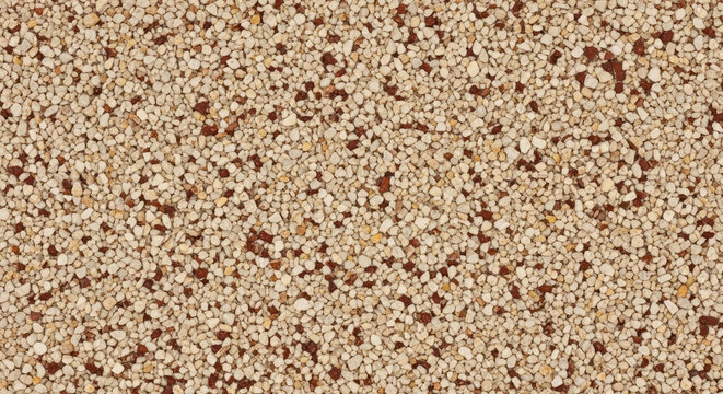 Textured background of fine gravel with small reddish-brown pebbles seamless pattern