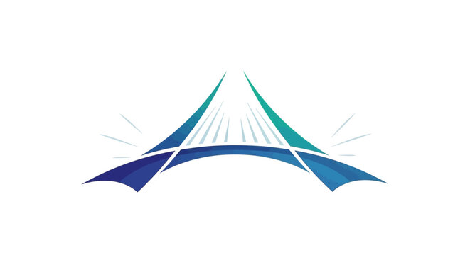 Premium Vector Blue and green abstract bridge logo.