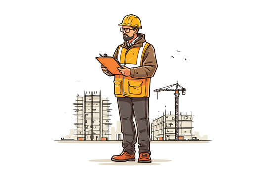 Building code consultant at work isolated