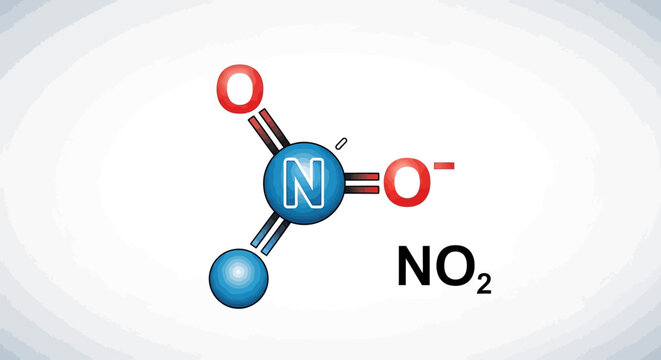 Nitrogen dioxide molecule chemical structure.