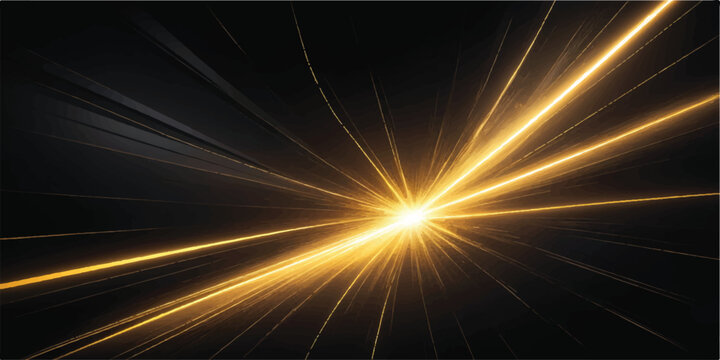 Abstract glowing light burst with stars and energy rays in a blue space background