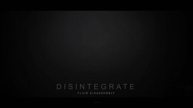 Abstract Fragmented and Disintegrating Text Animation Background.
