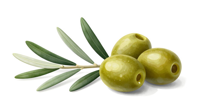 green olives branch, olive fruit with leaves, fresh organic olives, mediterranean food ingredient, healthy olive branch, natural green fruit, farm fresh olives, olive tree branch, white background oli