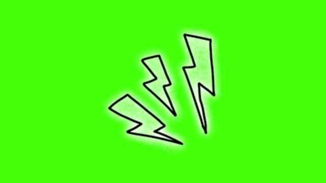 lightning animation with green background
