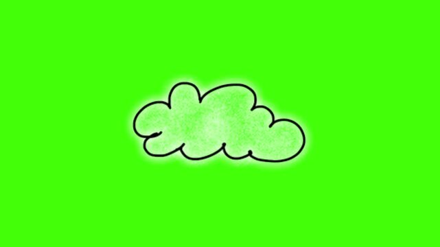 cloud animation on green screen