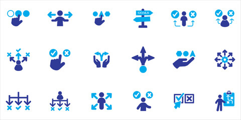 choice icon bundle. direction, choice, plan, solving, option, pick and more. simple colored vector © Nila