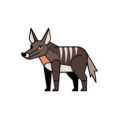 Fototapeta premium Striped Hyena Cartoon - Flat Design Illustration