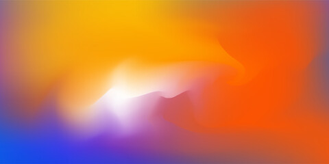 Obraz premium Abstract vibrant sunset mesh gradient background with smooth transitions of orange, yellow, purple, and blue.vector illustration