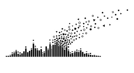Black and white sound wave particles. © Shal_Kafa_Alfattah