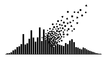 Black sound wave with rising particles. © Shal_Kafa_Alfattah