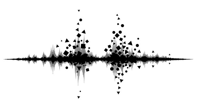 Black Sound Wave Graphic Design Element.
