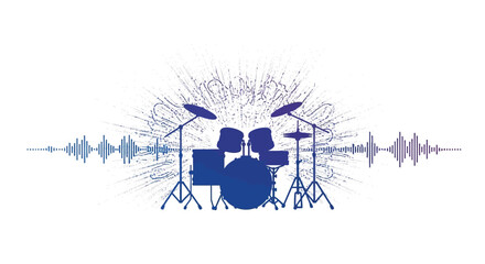 Drum set with cymbals and stands. © Shal_Kafa_Alfattah