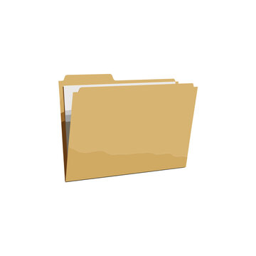 A simple brown manila paper folder isolated on white.