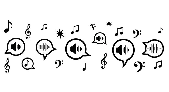 Black music and sound icons.