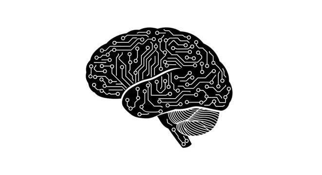 Digital Brain Circuit Board Technology Concept